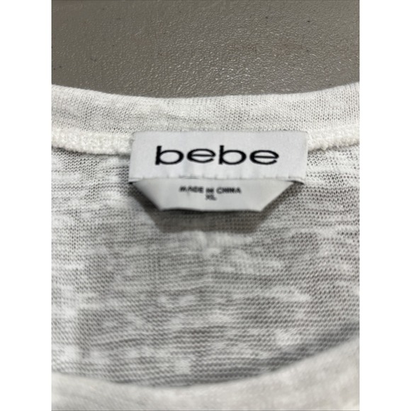 100% Polyester Long Sleeve Ruffled Bebe Women's White Blouse XL - Picture 2 of 4